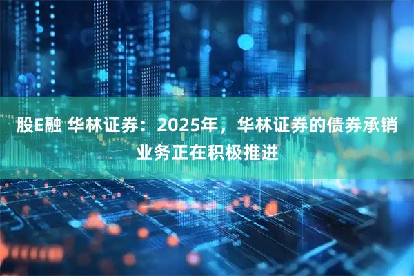 股E融 华林证券：2025年，华林证券的债券承销业务正在积极推进